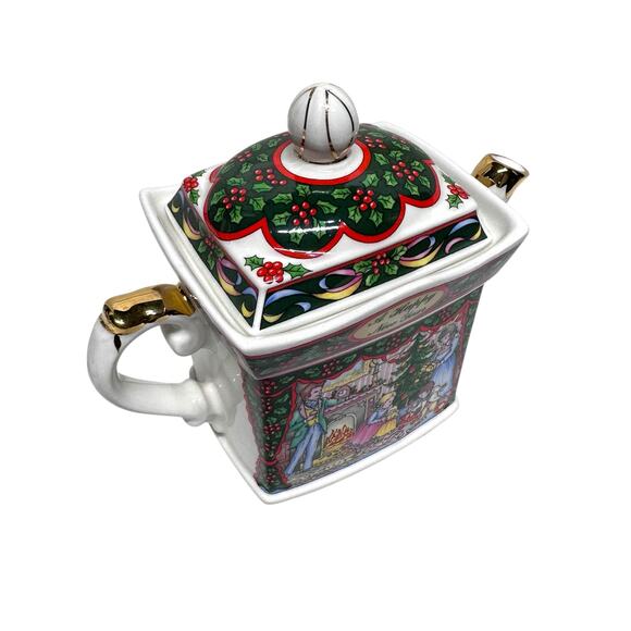 Vintage Sadler Collectible Christmas Teapot-Savoy "Christmas Mornings" 1992 - Picture 5 of 13